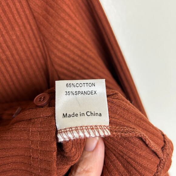 Princess Polly Rust Ribbed Crop Top - Picture 6 of 7